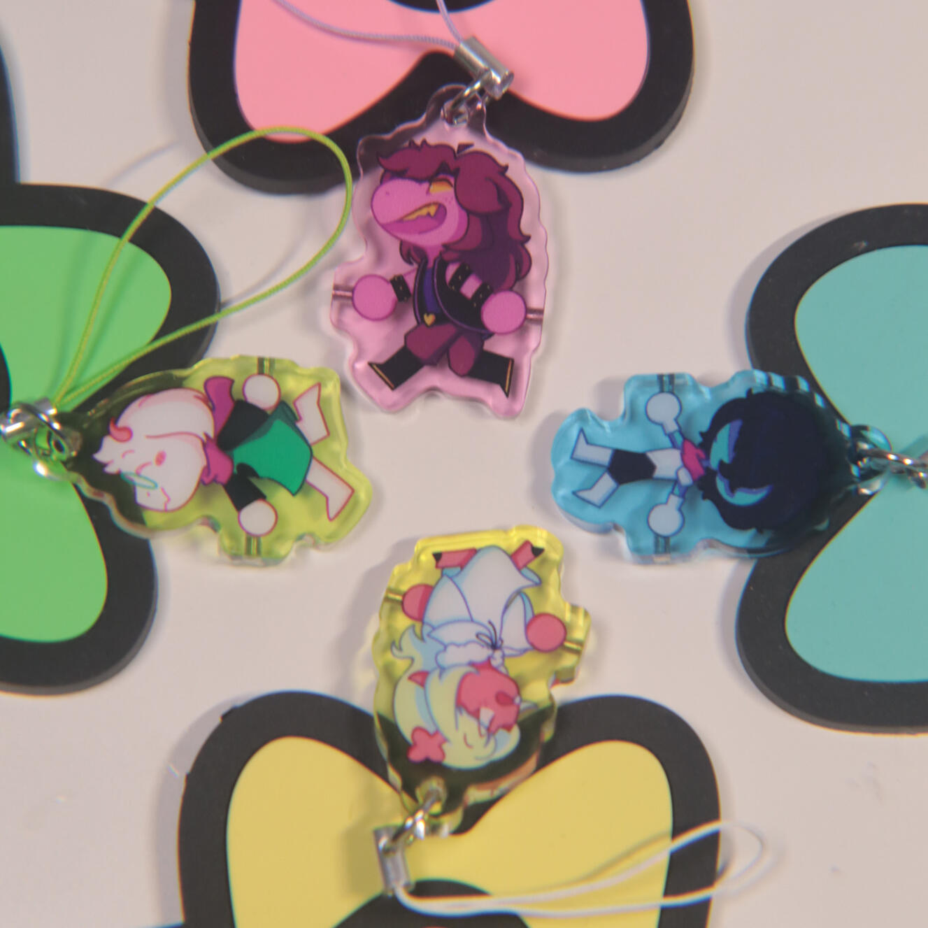 Fun Gang Magnetic Charms - From left to right: Noelle, Kris, Susie, Ralsei